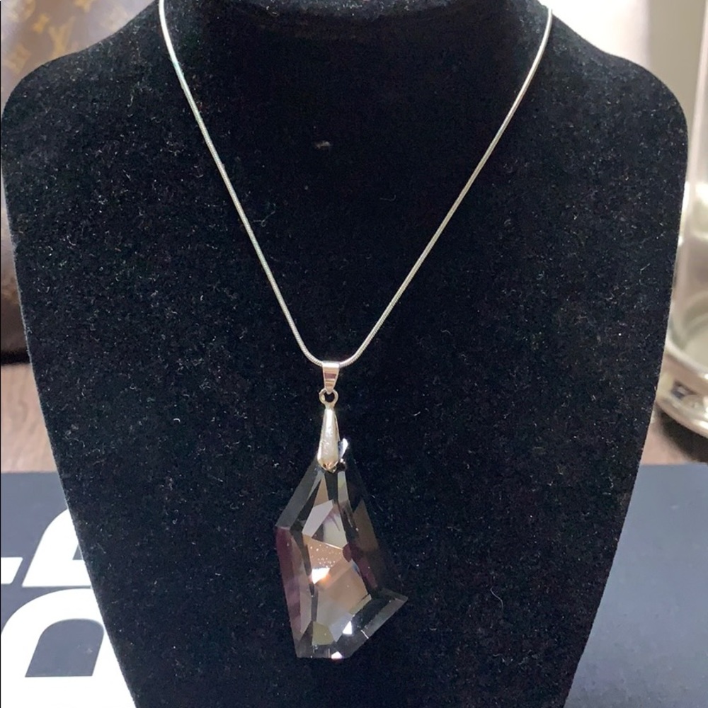 Big gray crystal necklace